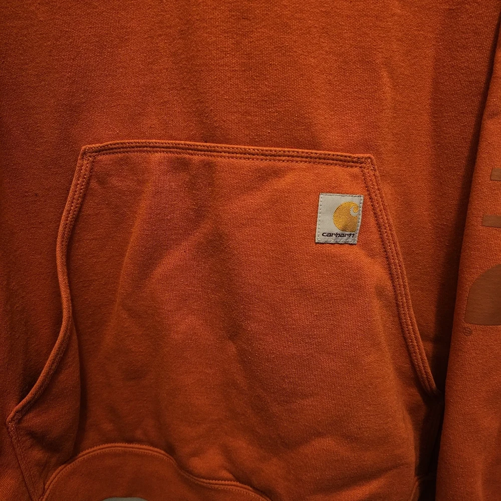 Carhartt Men's Orange Hoodie - 2XL Loose Fit - Picture 3 of 7
